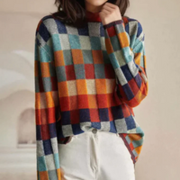Kerensa | Bunter Karierter Strickpullover für Damen