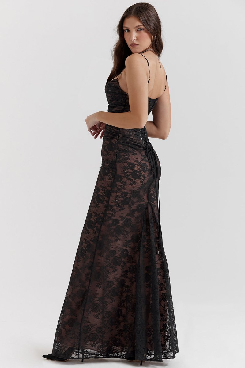 Thalassa - Shoulder-On Floral Lace Maxi
