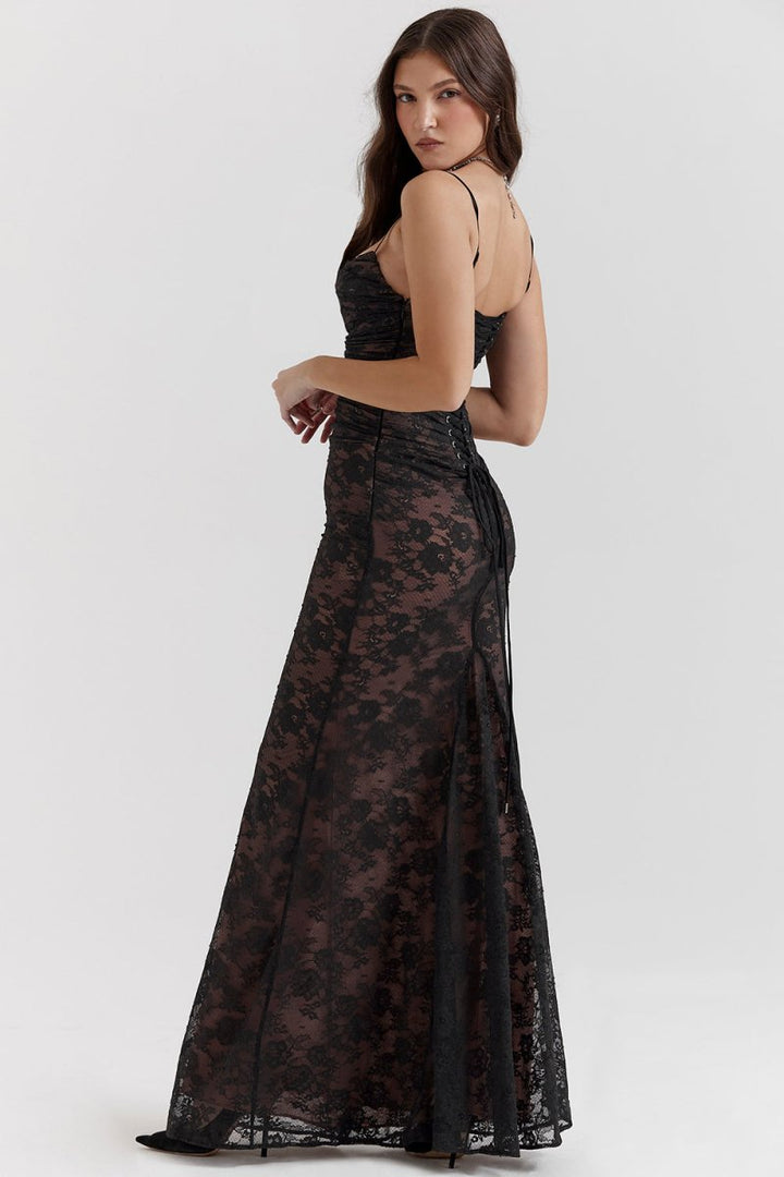 Thalassa - Shoulder-On Floral Lace Maxi