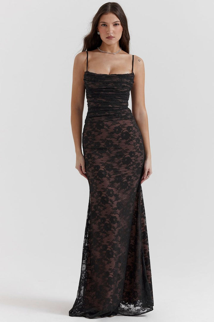 Thalassa - Shoulder-On Floral Lace Maxi