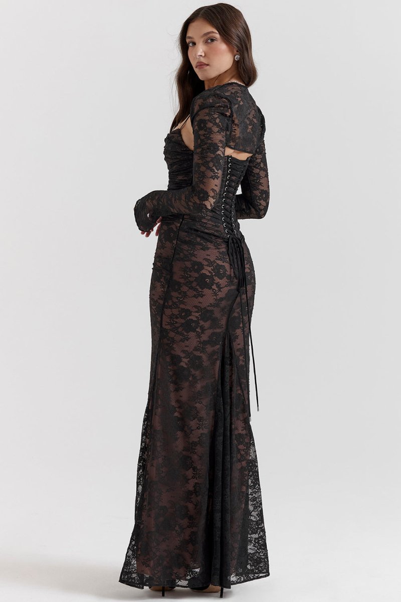 Thalassa - Shoulder-On Floral Lace Maxi