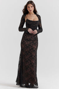 Thalassa - Shoulder-On Floral Lace Maxi