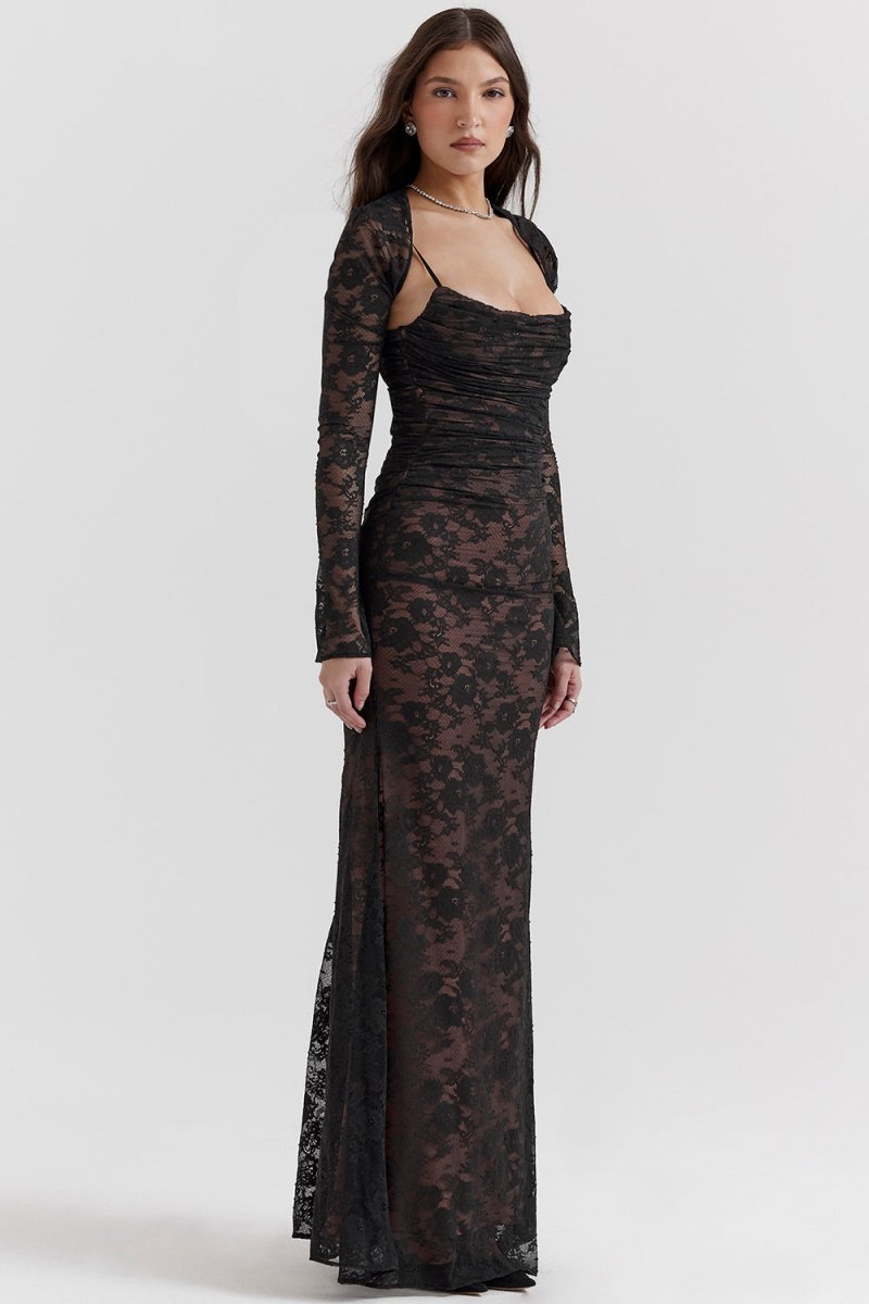 Thalassa - Shoulder-On Floral Lace Maxi