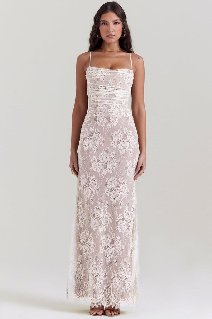 Thalassa - Shoulder-On Floral Lace Maxi