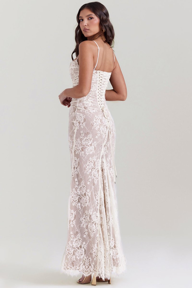 Thalassa - Shoulder-On Floral Lace Maxi