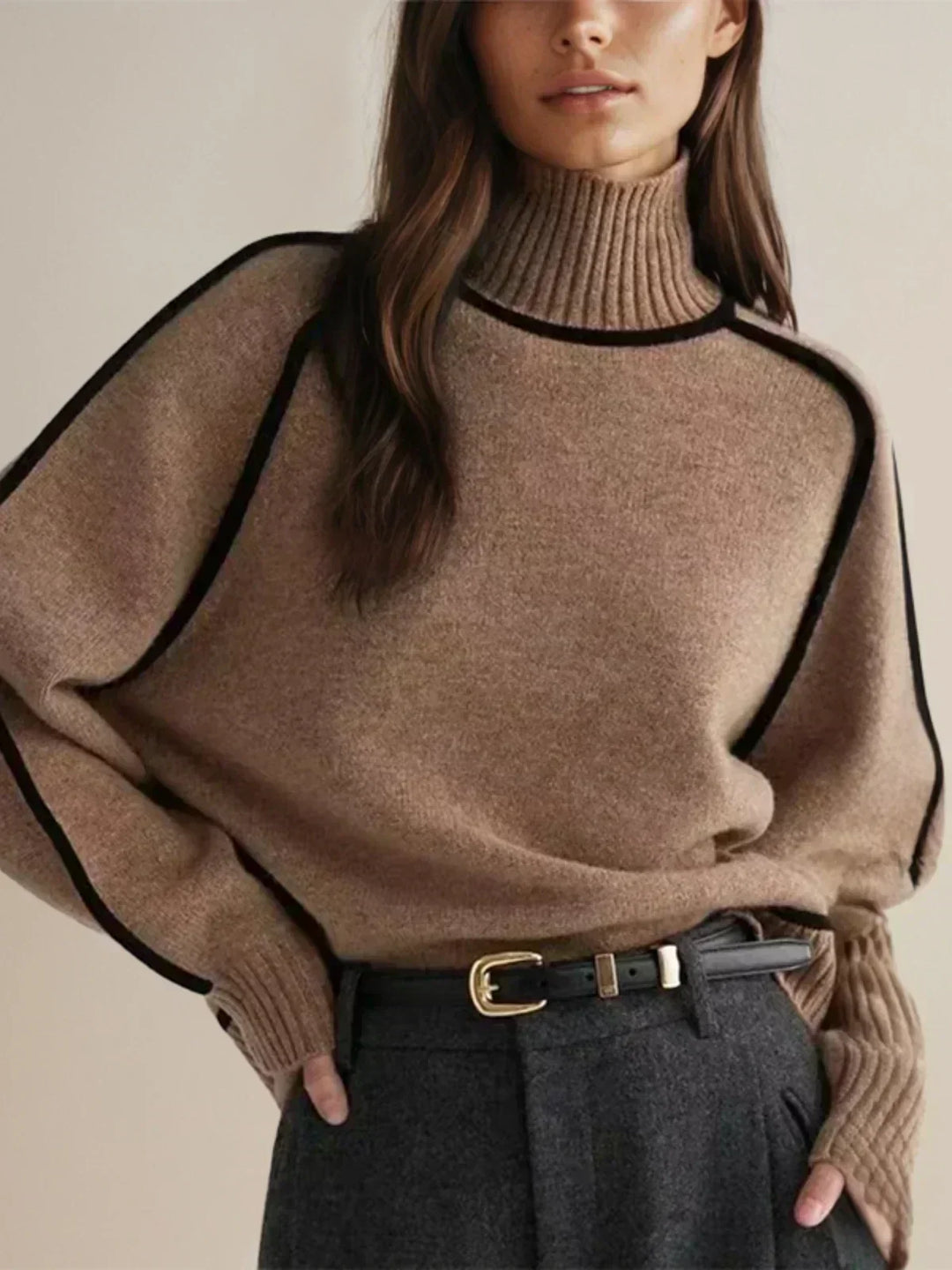 Levka | Oversized Damen Rollkragenpullover