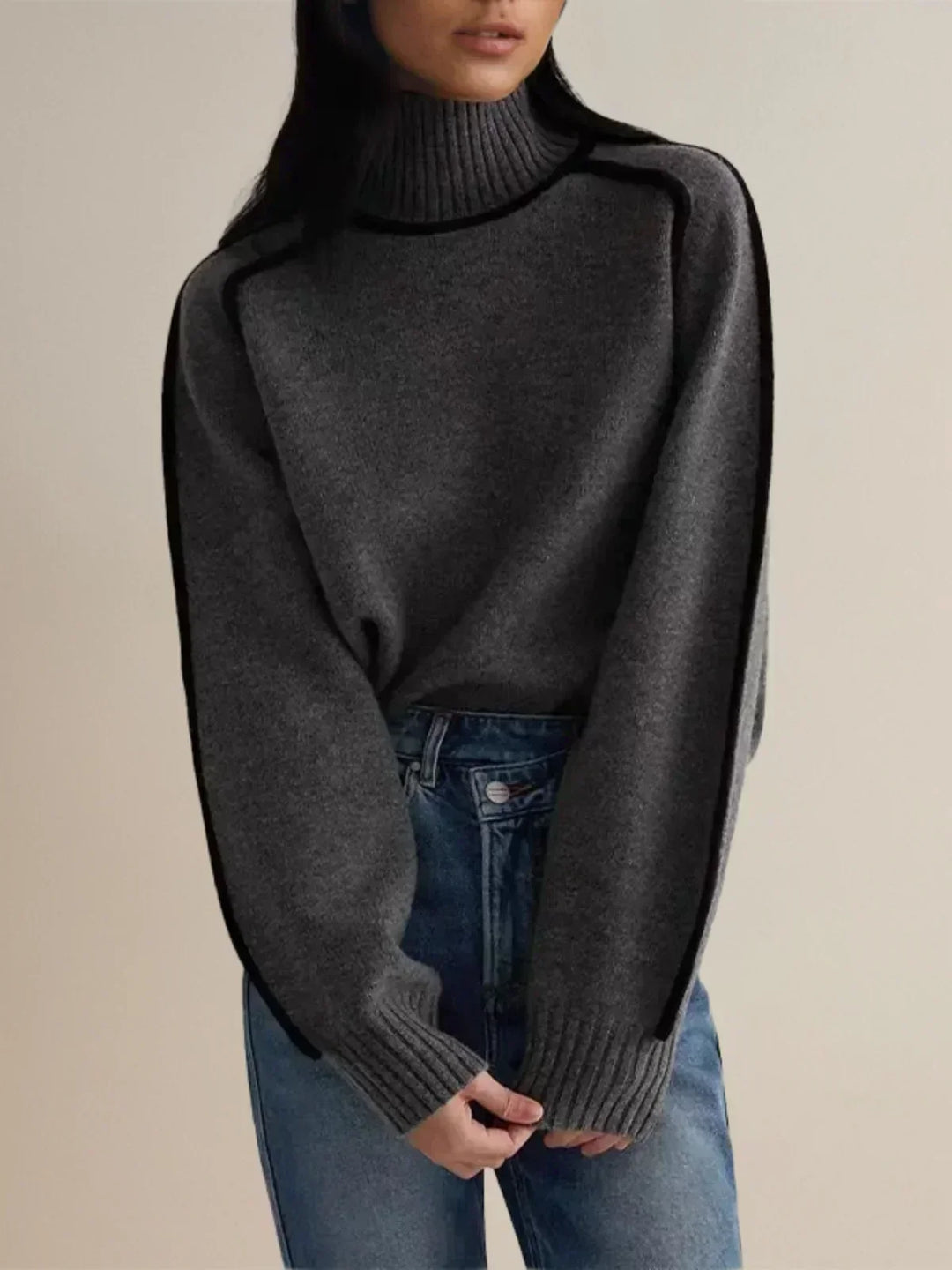 Levka | Oversized Damen Rollkragenpullover