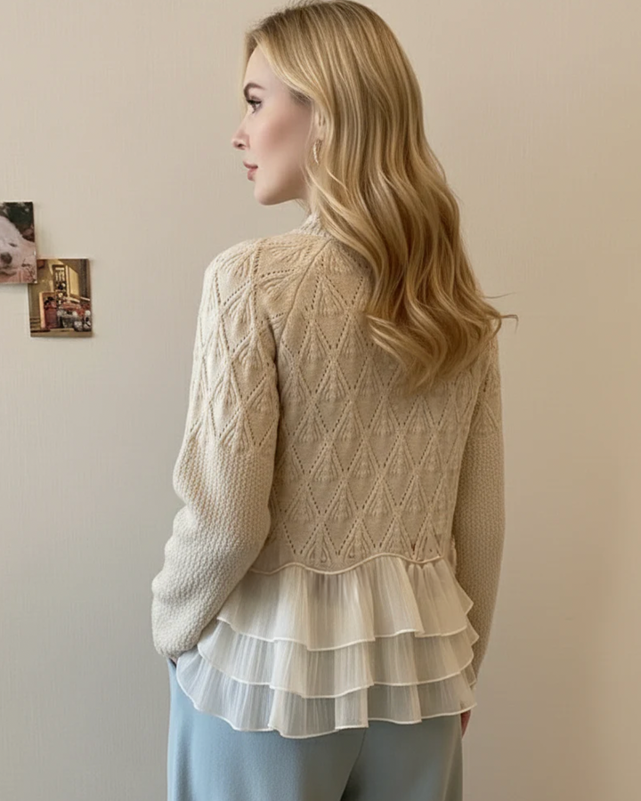 Lorena | Damen Pullover mit Rüschendetails