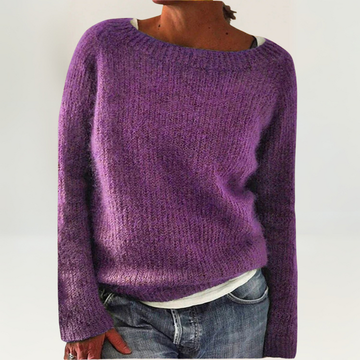 Lunara | Damen Rundhals-Strickpullover mit langen Ärmeln
