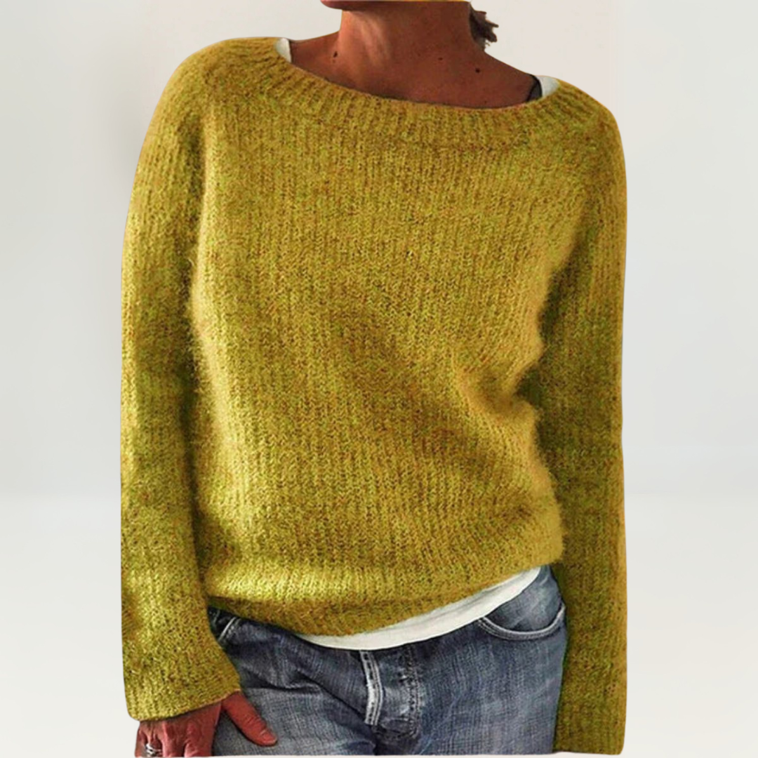 Lunara | Damen Rundhals-Strickpullover mit langen Ärmeln