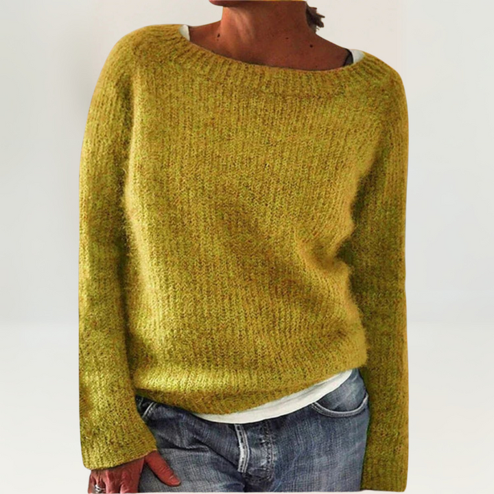 Lunara | Damen Rundhals-Strickpullover mit langen Ärmeln