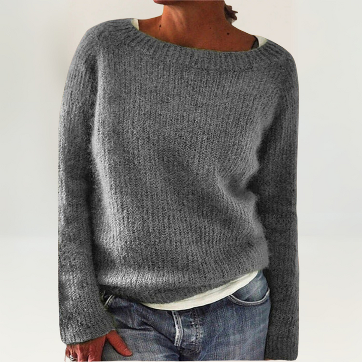 Lunara | Damen Rundhals-Strickpullover mit langen Ärmeln