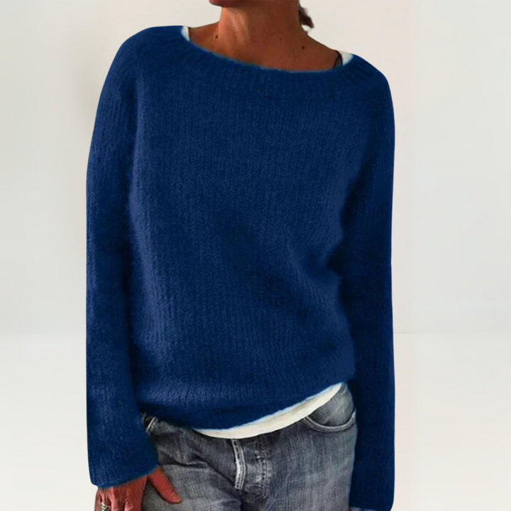 Lunara | Damen Rundhals-Strickpullover mit langen Ärmeln