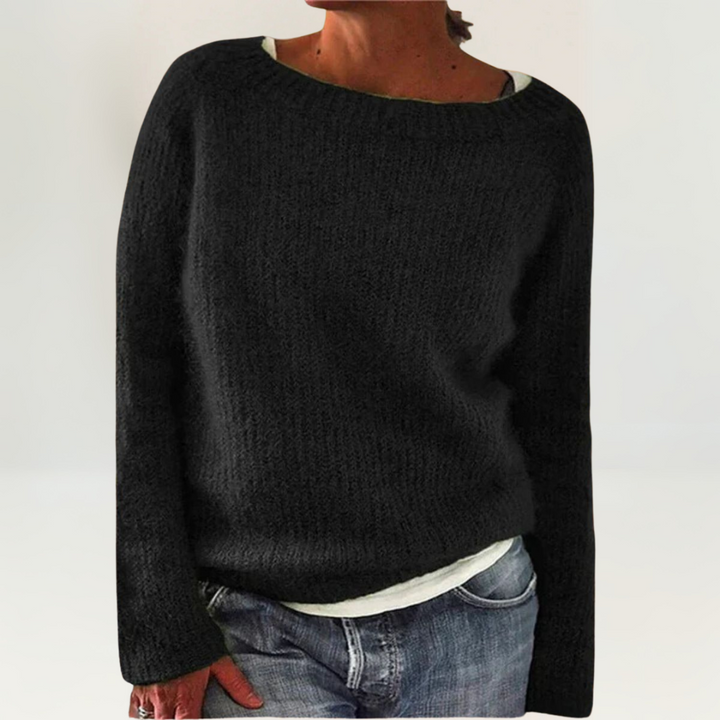 Lunara | Damen Rundhals-Strickpullover mit langen Ärmeln