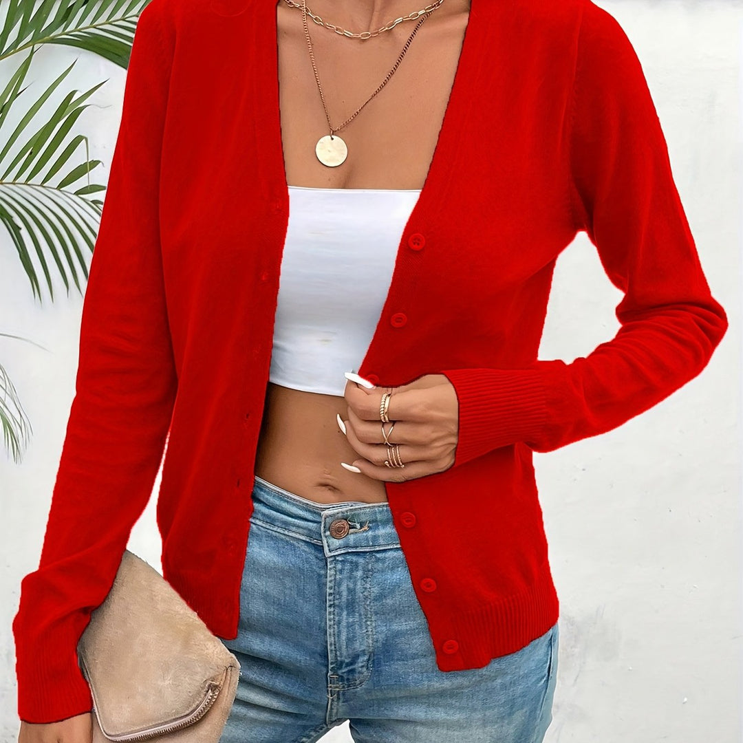 Malmke | Damen V-Ausschnitt Strickjacke in Grün