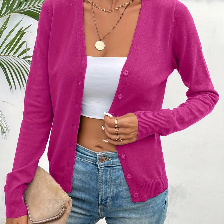 Malmke | Damen V-Ausschnitt Strickjacke in Grün