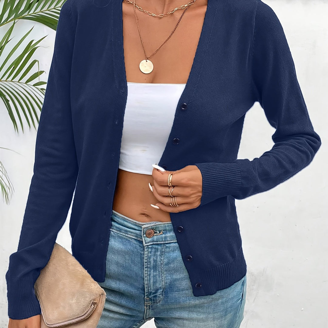 Malmke | Damen V-Ausschnitt Strickjacke in Grün