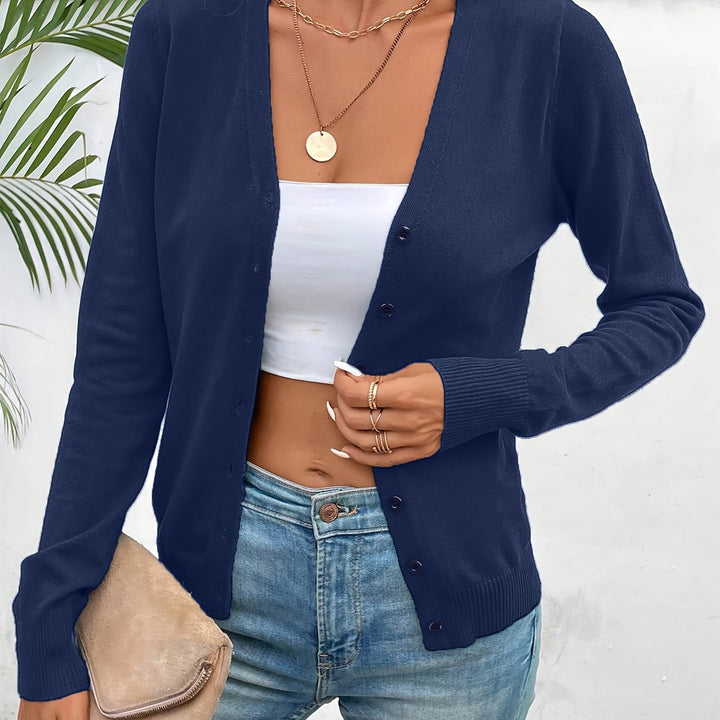 Malmke | Damen V-Ausschnitt Strickjacke in Grün