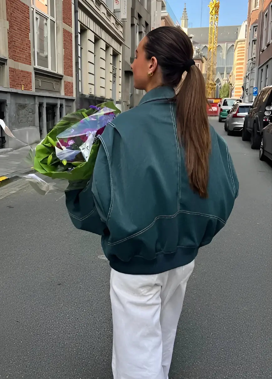 Petra - Lässige Oversized Lederjacke