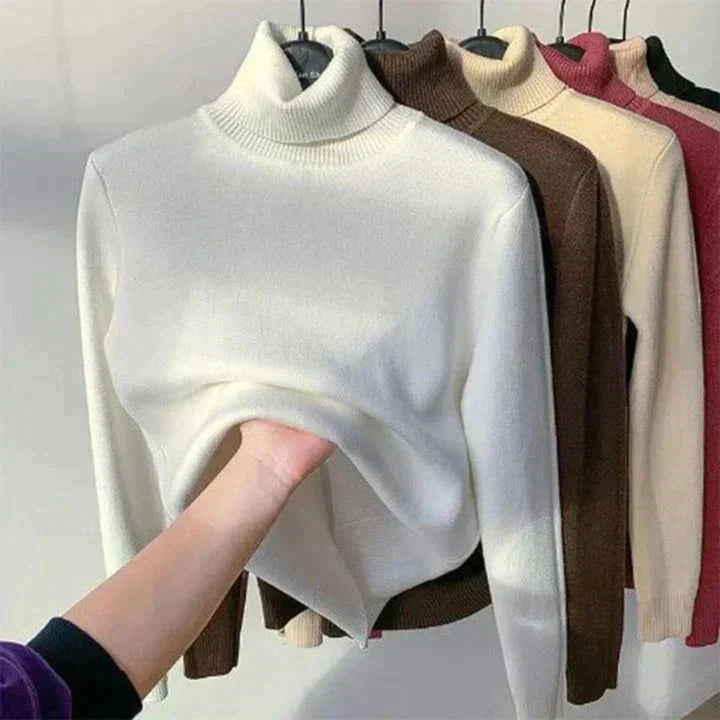 Norberta | Damen Gefütterter Rollkragenpullover - Warm und Gemütlich
