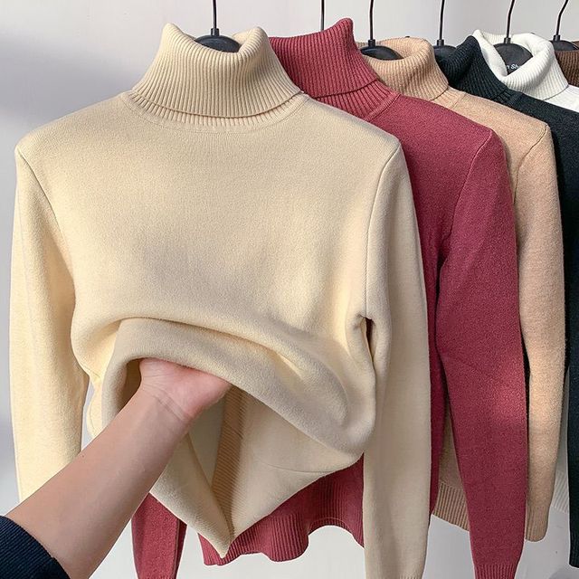 Norberta | Damen Gefütterter Rollkragenpullover - Warm und Gemütlich