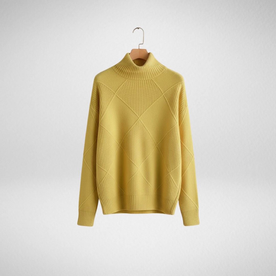 Ragna | Damen Rollkragenpullover mit Rautenmuster