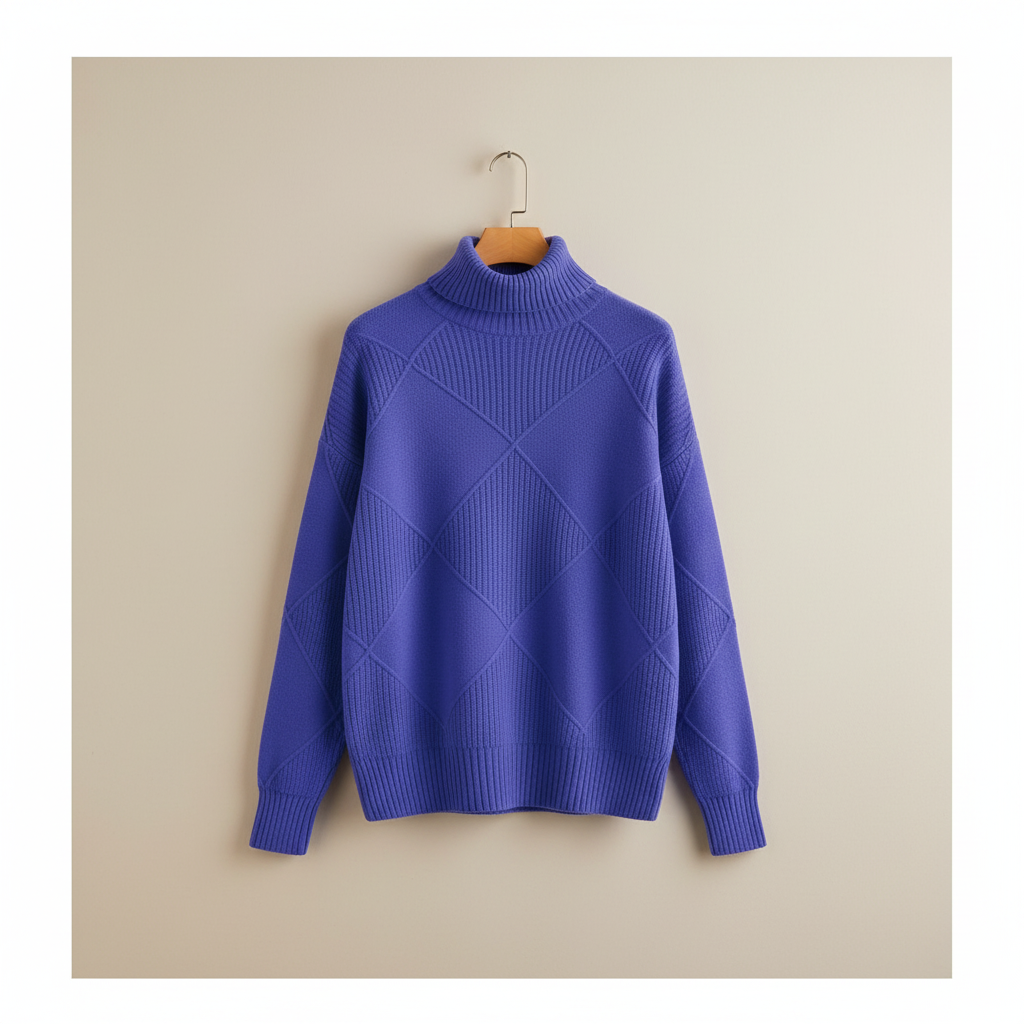 Ragna | Damen Rollkragenpullover mit Rautenmuster