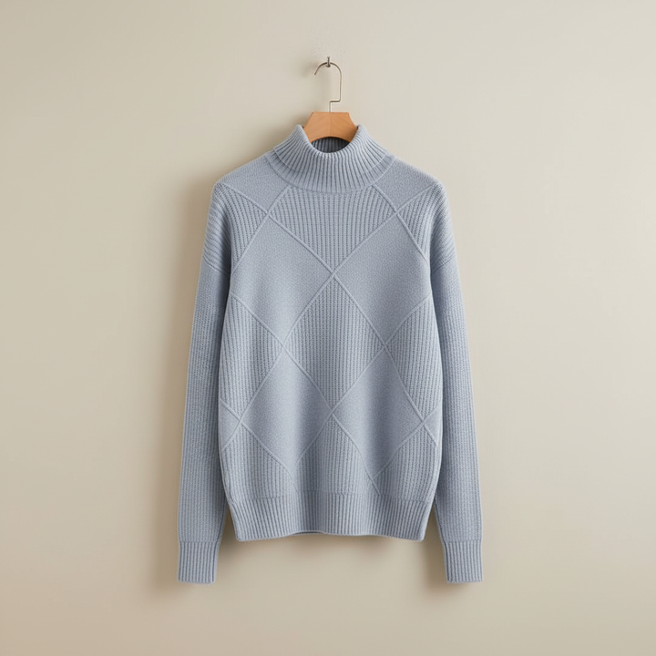 Ragna | Damen Rollkragenpullover mit Rautenmuster