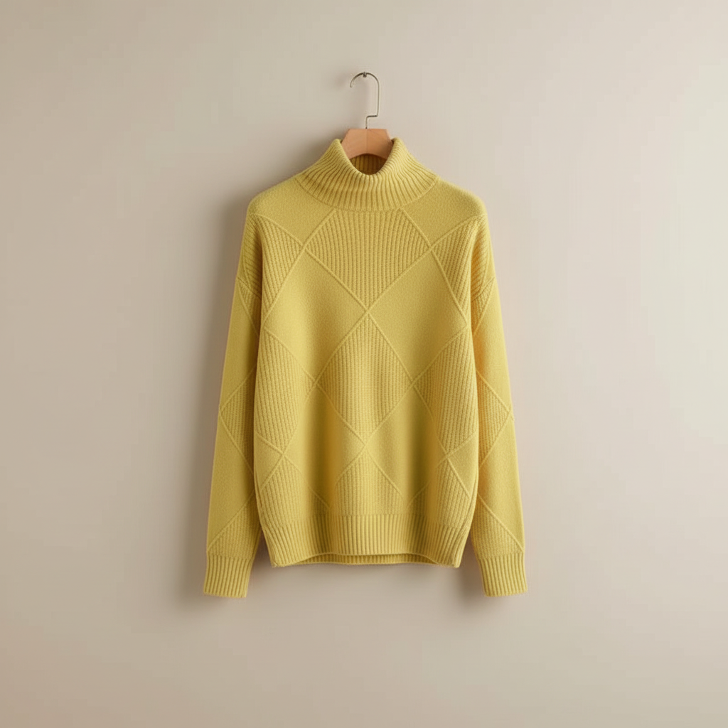 Ragna | Damen Rollkragenpullover mit Rautenmuster