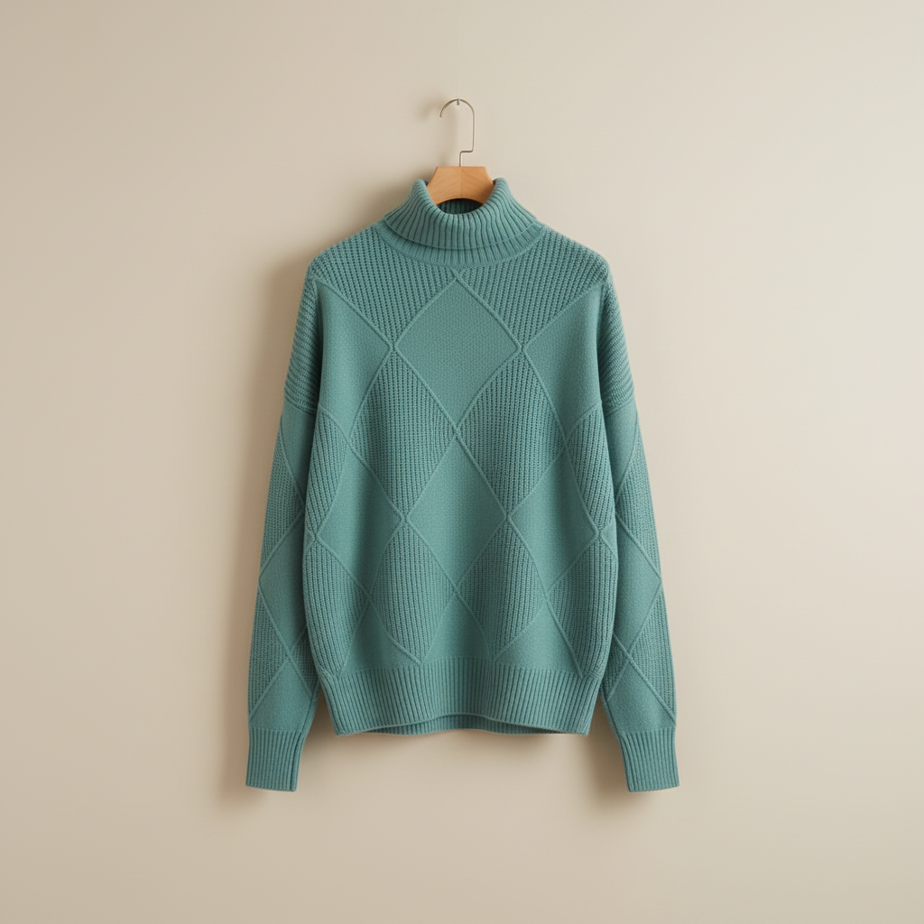Ragna | Damen Rollkragenpullover mit Rautenmuster