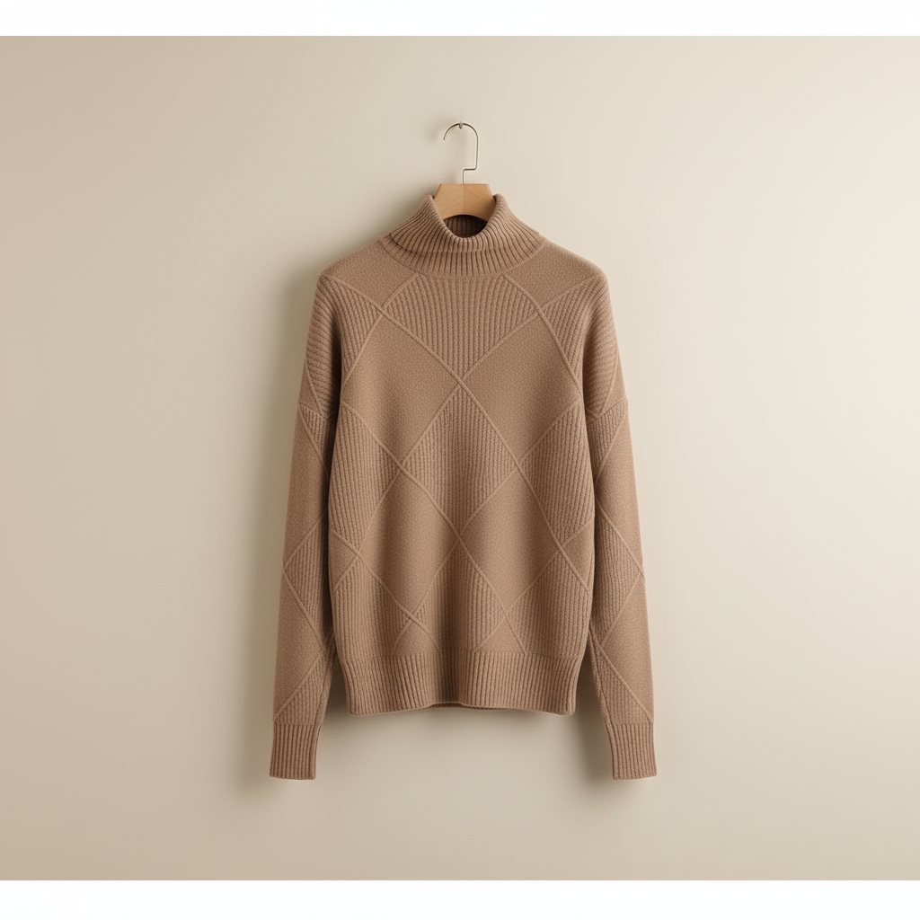 Ragna | Damen Rollkragenpullover mit Rautenmuster