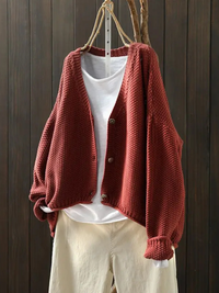 Ragneid | Oversized Damen Strickjacke mit V-Ausschnitt