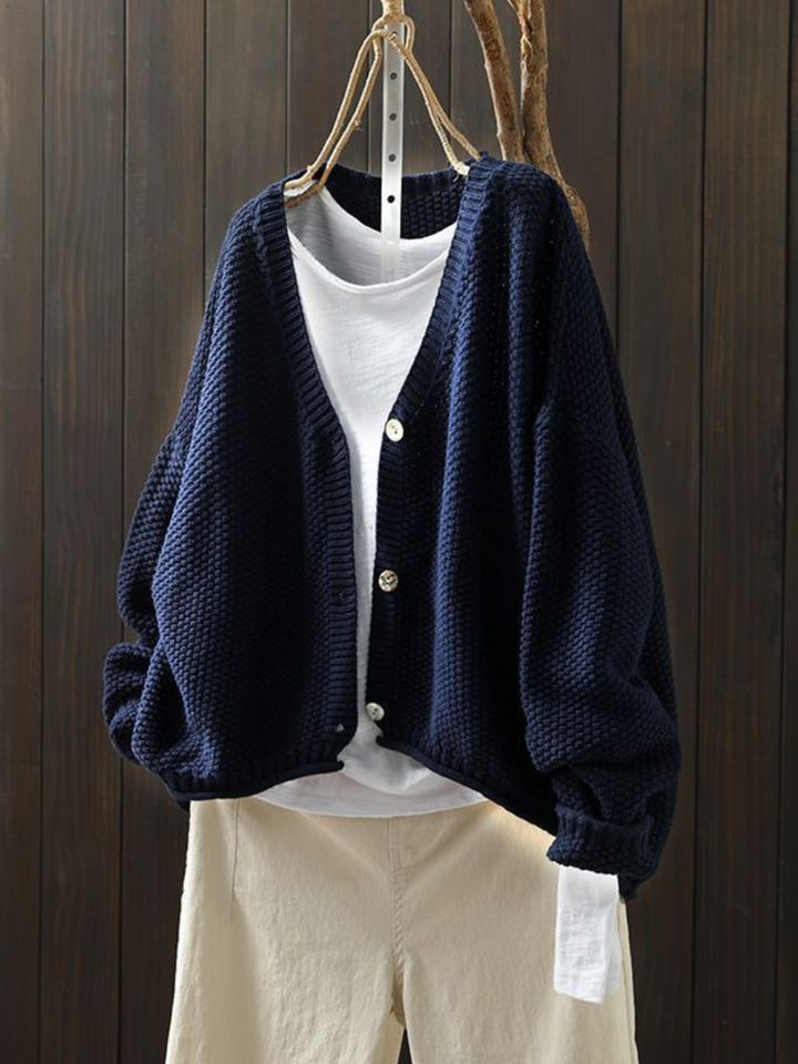 Ragneid | Oversized Damen Strickjacke mit V-Ausschnitt