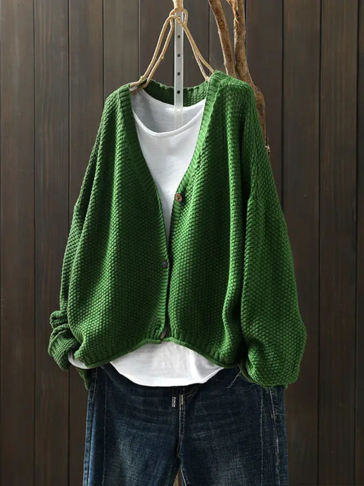 Ragneid | Oversized Damen Strickjacke mit V-Ausschnitt