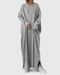 Ragnela | Damen Oversize Maxi Strickkleid