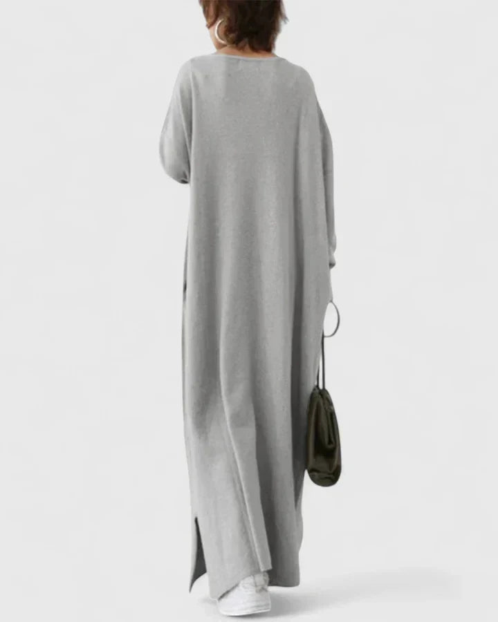 Ragnela | Damen Oversize Maxi Strickkleid