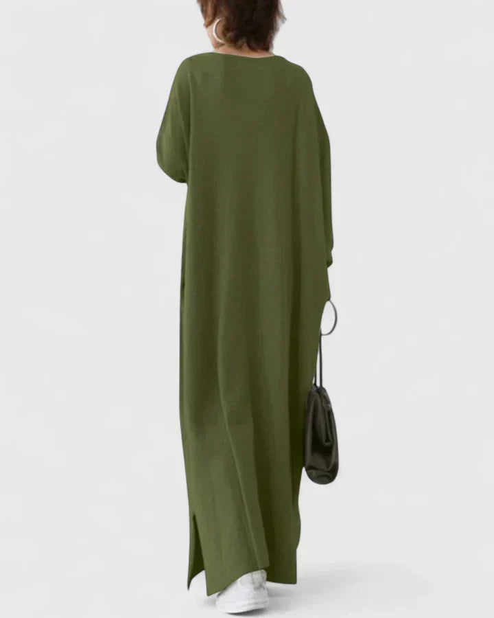 Ragnela | Damen Oversize Maxi Strickkleid