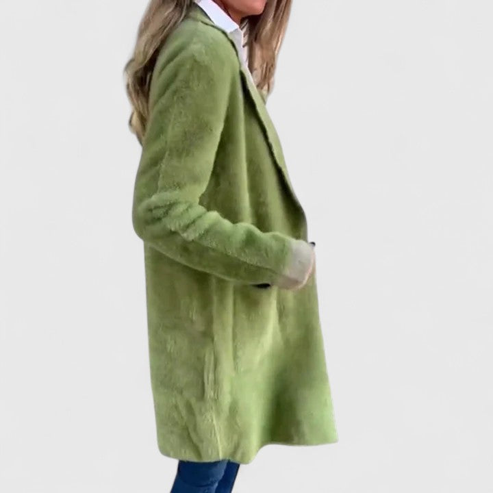 Ragnhildr | Damen Lange Strickjacke mit Knopfverschluss