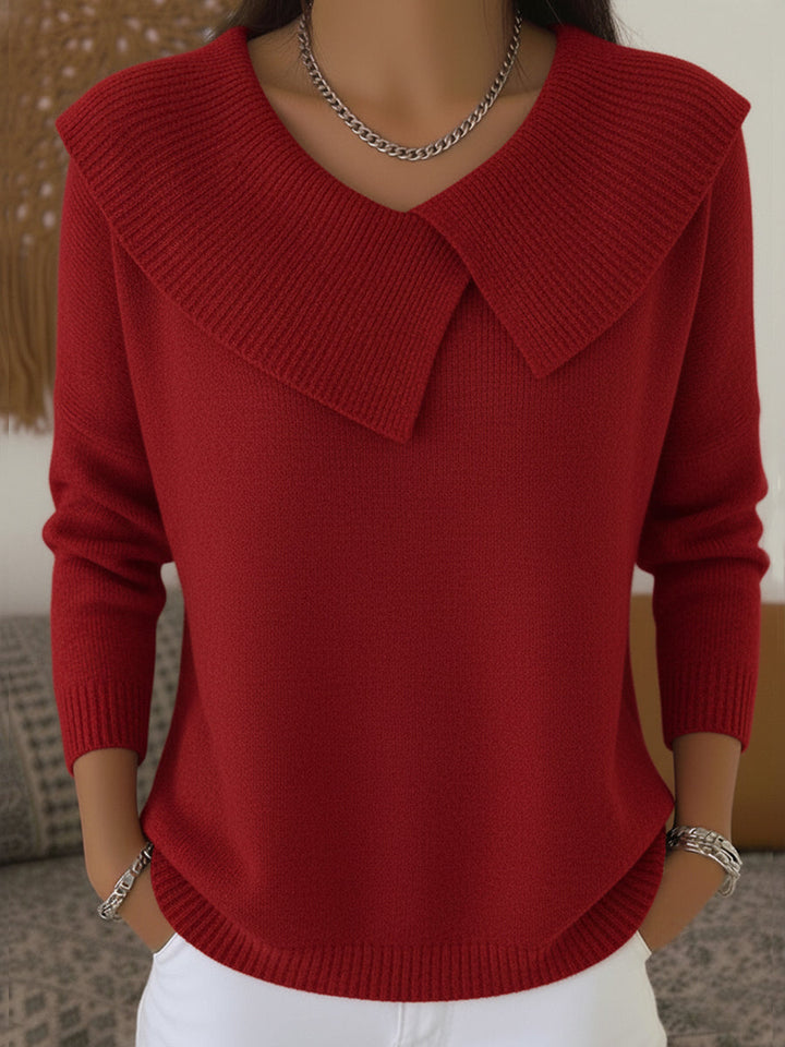 Renelde | Damen Pullover mit weichem Kragen aus Strick