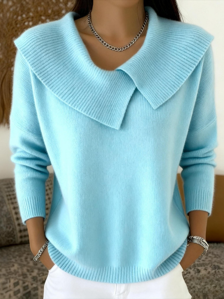 Renelde | Damen Pullover mit weichem Kragen aus Strick