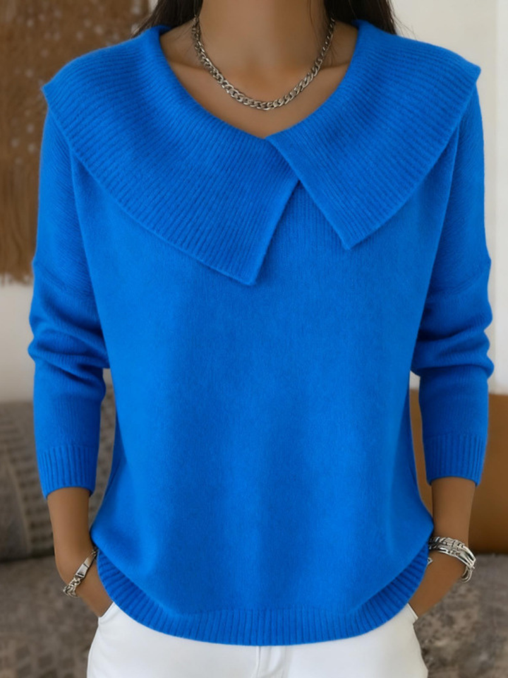 Renelde | Damen Pullover mit weichem Kragen aus Strick