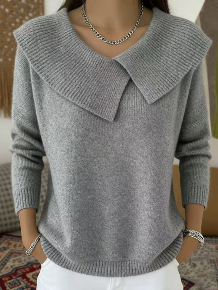 Renelde | Damen Pullover mit weichem Kragen aus Strick