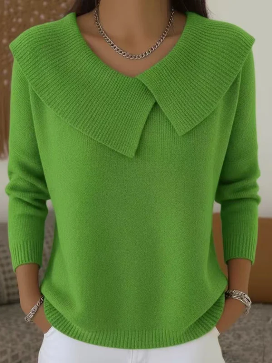 Renelde | Damen Pullover mit weichem Kragen aus Strick