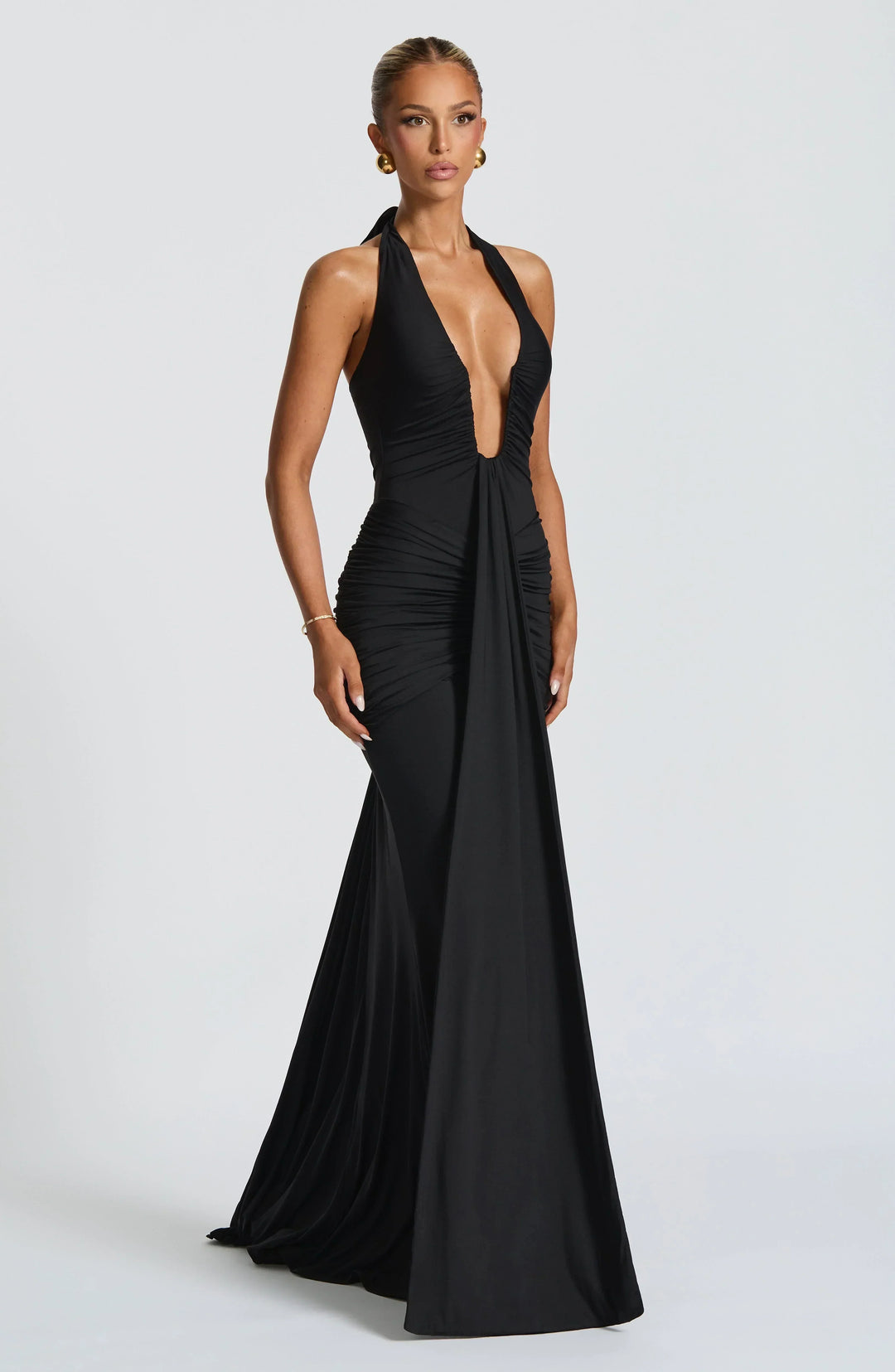 Graces - Drapiertes Jersey-Maxikleid