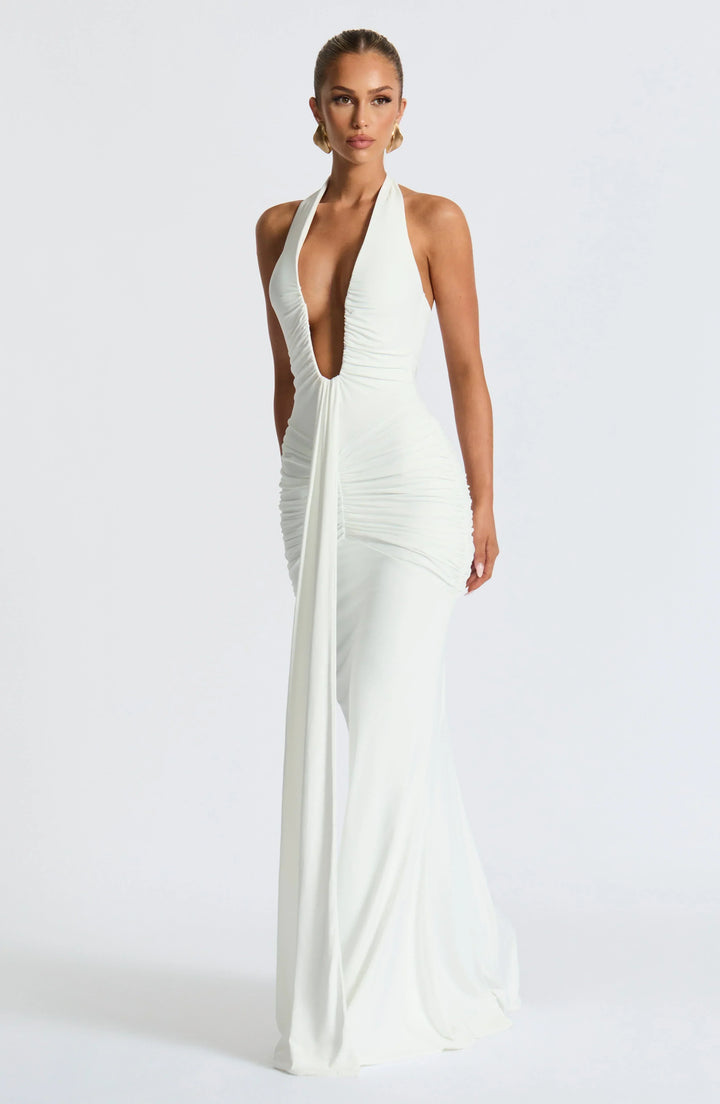 Graces - Drapiertes Jersey-Maxikleid