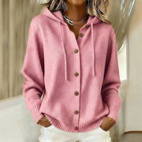 Sigvala | Damen Hoodie-Strickjacke mit Knopfleiste