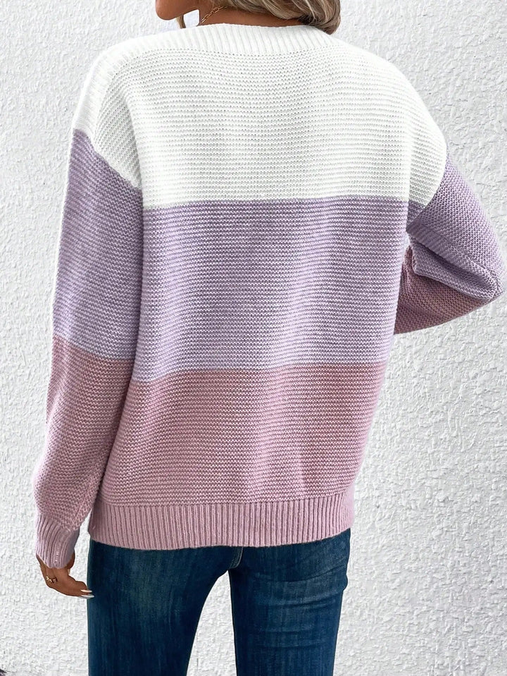 Sorilda | Damen Oversized Colorblock Strickpullover