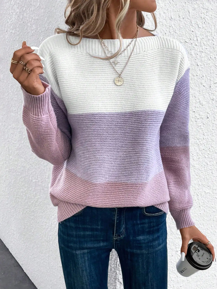 Sorilda | Damen Oversized Colorblock Strickpullover