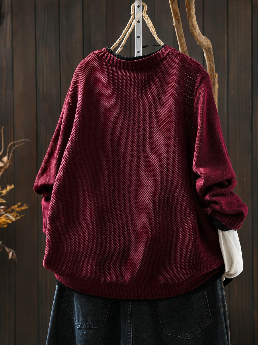 Svanheidra | Damen Oversized Strickjacke mit Knopfdetails