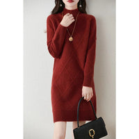 Svantje | Damen Rollkragen Strickkleid für den Winter